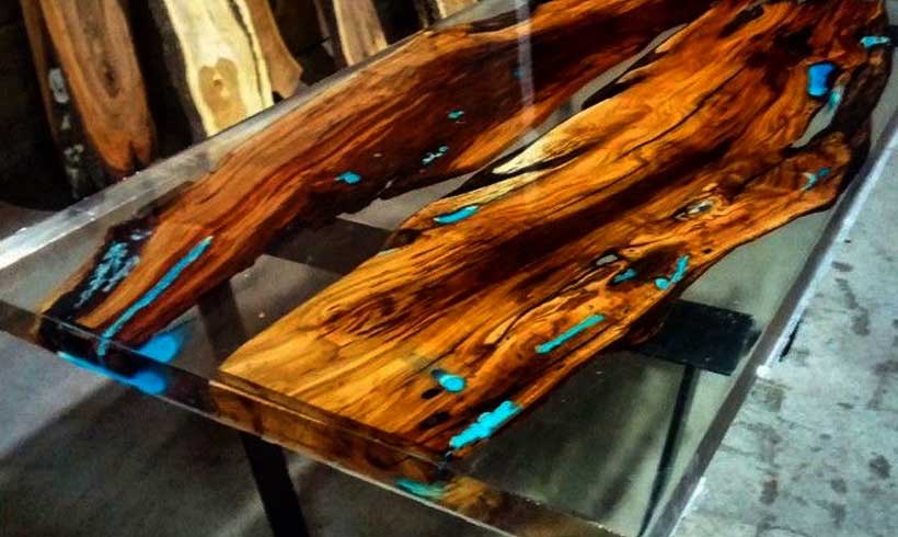 ویدئو ساخت میز چوبی با رزین اپوکسی