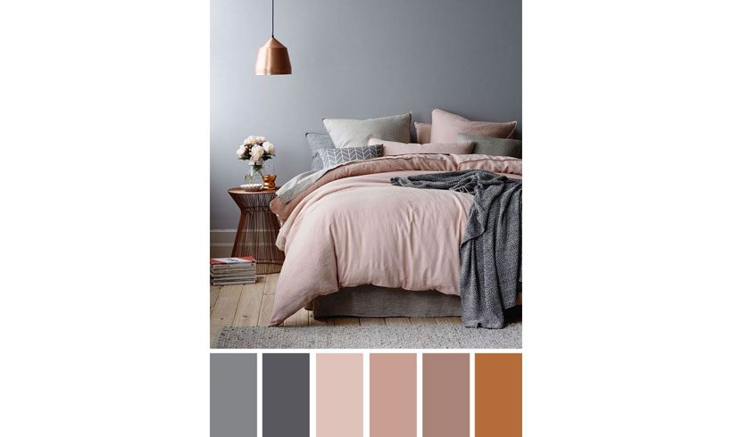 رنگ بندی خاکستری قهوه ای اتاق خواب
