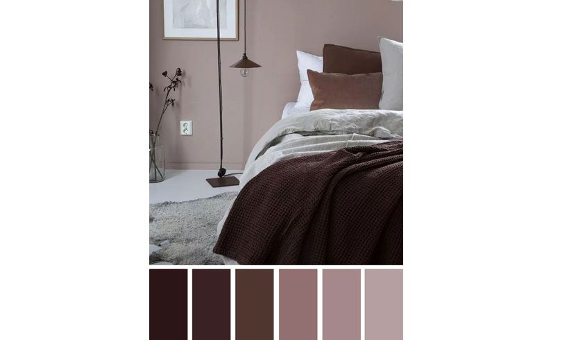رنگ بندی قهوه ای اتاق خواب