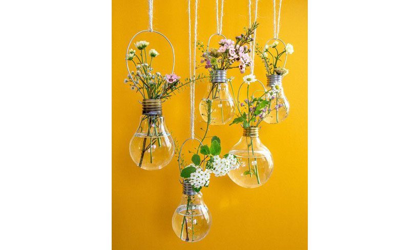 تزئین خانه با گل و گلدان حبابی