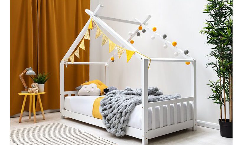 مدل تخت خوب اتاق کودک کلبه ای ساده