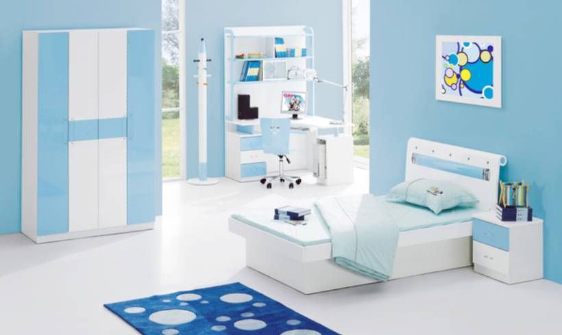 ترکیب رنگ آبی برای اتاق کودکان