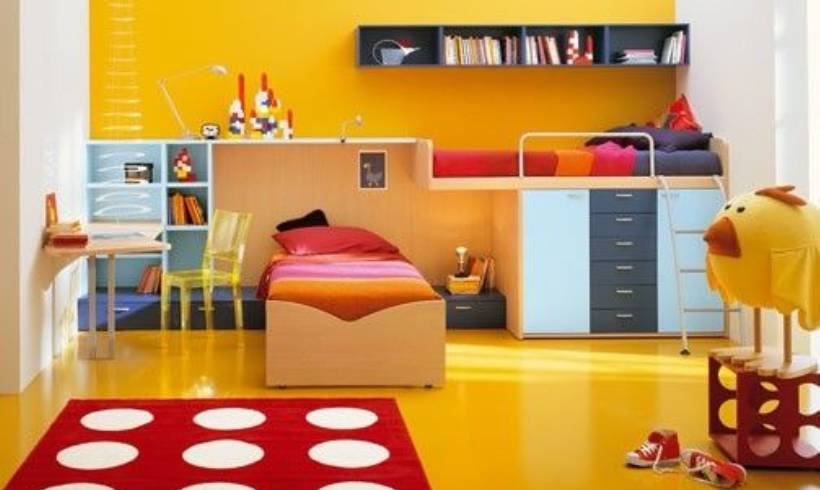 ترکیب رنگ نارنجی برای اتاق کودکان