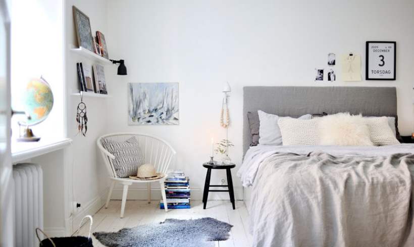 اتاق خواب کوچک اسکاندیناوی