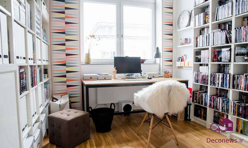 عکس اتاق کار خانگی کوچک سبک اسکاندیناوی