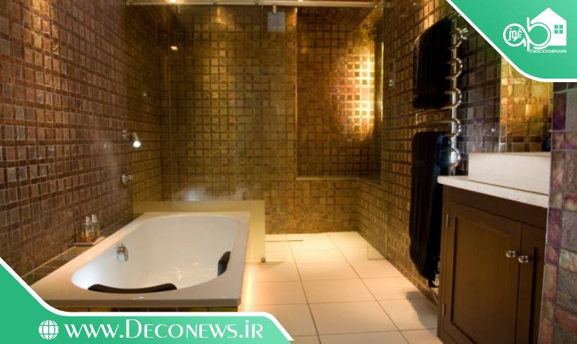 دیزاین سرویس بهداشتی و حمام طلایی