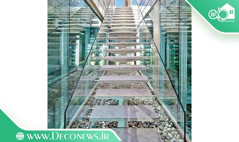 استفاده از شیشه در طراحی پله های بیرونی