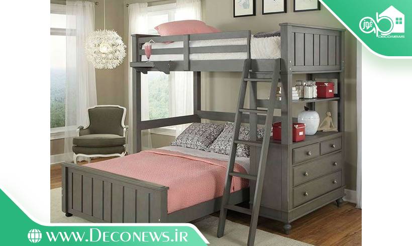 مدل اتاق خواب دوقلوهای دختر با تخت دوطبقه