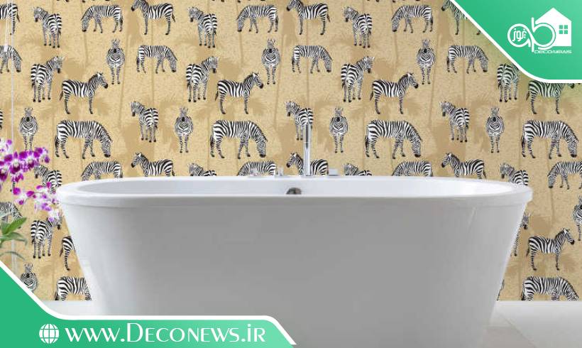 طرح کاغذ دیواری حیوانات برای حمام