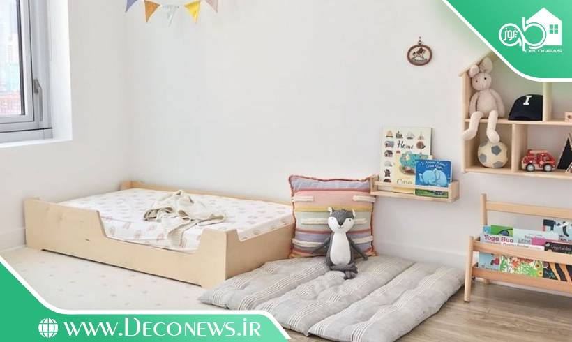اتاق بدون تخت خواب کودک ساده
