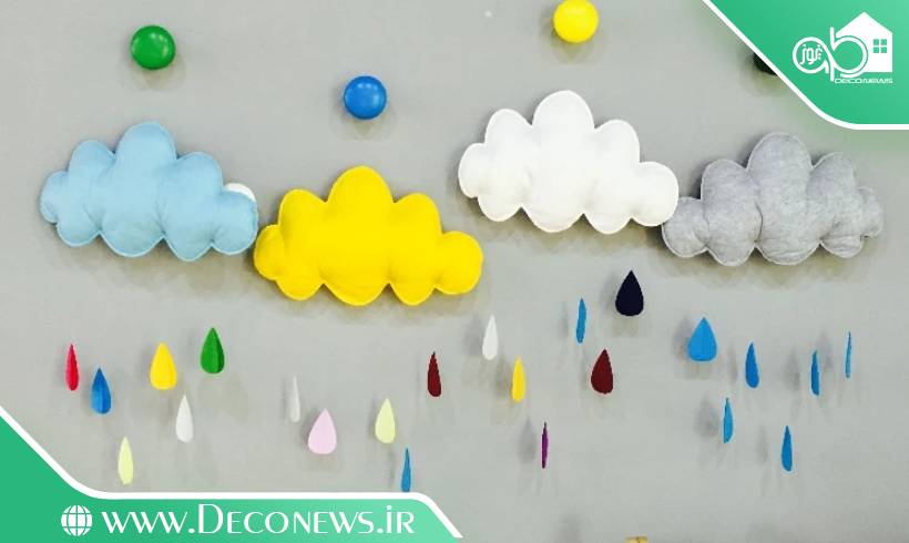 دیزاین دیوار اتاق کودک با ابر