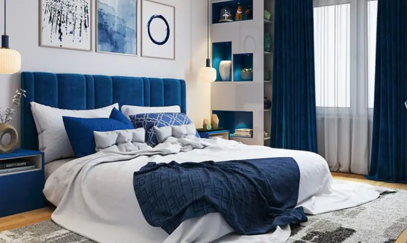 رنگ آبی برای اتاق خواب زوجین