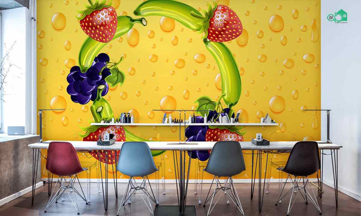 دیزاین دیوار مغازه ویتامینه با عکس میوه