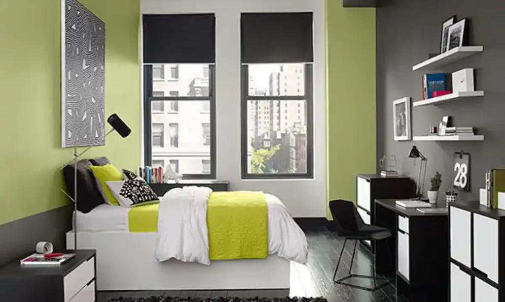 ایده رنگ اتاق خواب پسرانه، خاکستری سبز