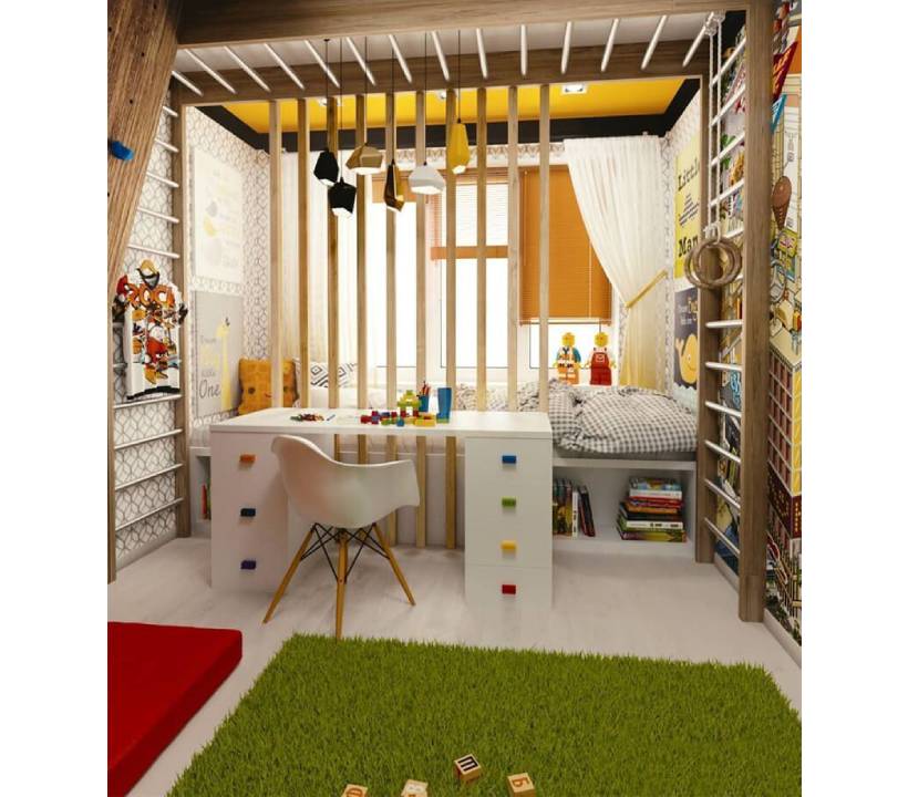 دیزاین اتاق کودک در تراس 