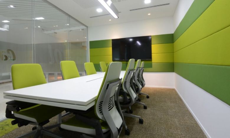 ترکیب سفید با سبز دفتر کار