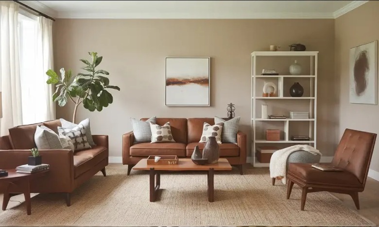 مبل راحتی قهوه ای